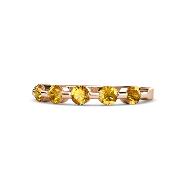 Keva 3.40 mm Citrine 5 Stone Wedding Band 