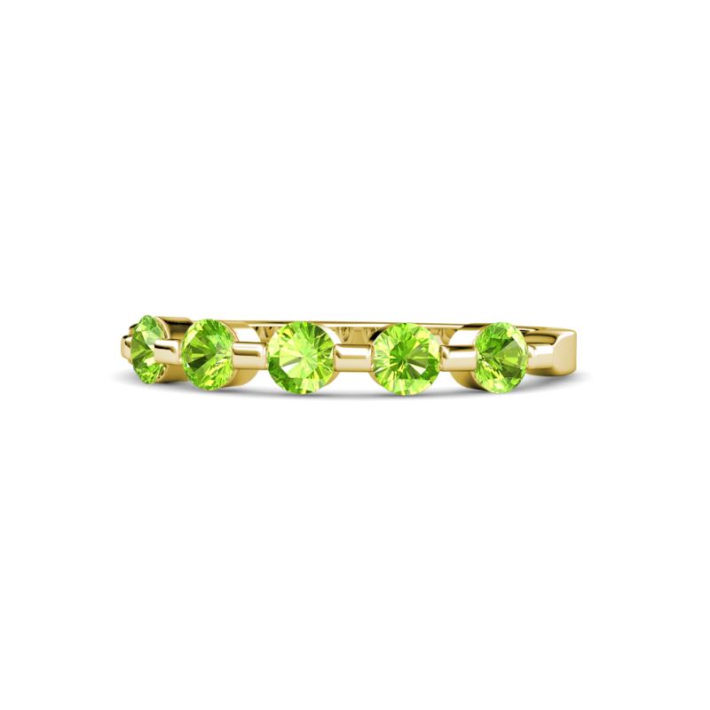 Keva 3.40 mm Peridot 5 Stone Wedding Band 