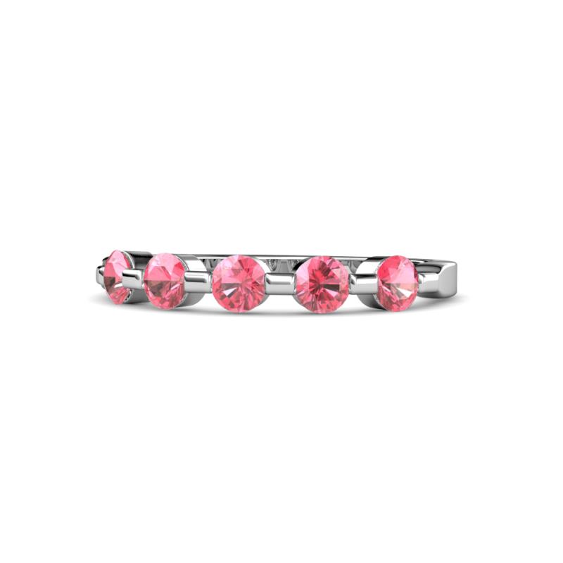 Keva 3.40 mm Pink Tourmaline 5 Stone Wedding Band 
