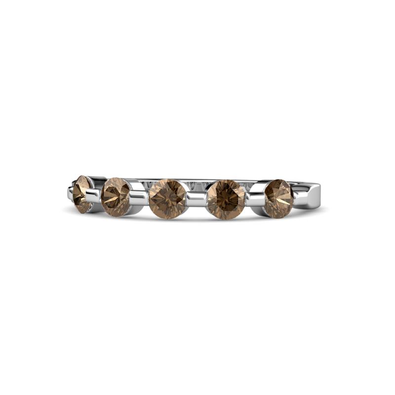 Keva 3.40 mm Smoky Quartz 5 Stone Wedding Band 