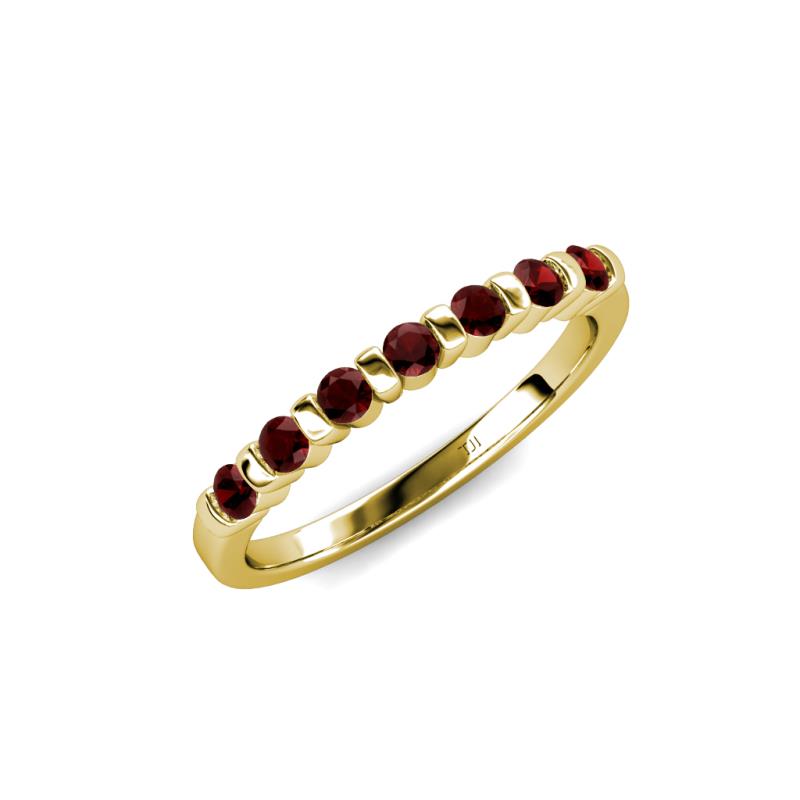 Macie Red Garnet Wedding Band 