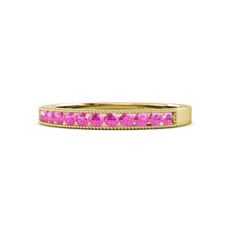 Ronia Pink Sapphire 12 Stone Wedding Band 