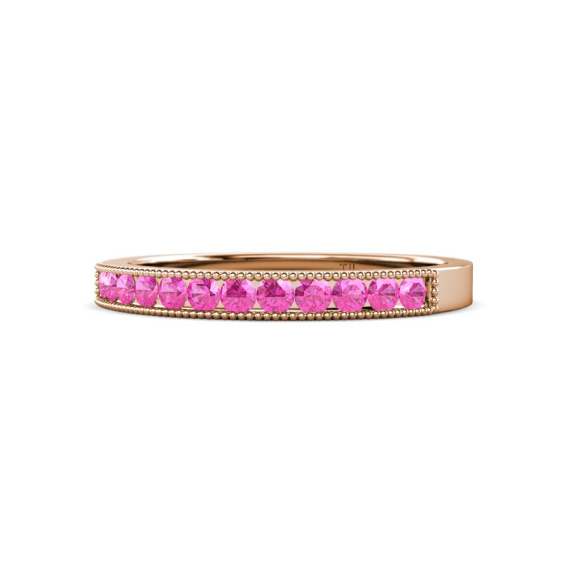Ronia Pink Sapphire 12 Stone Wedding Band 
