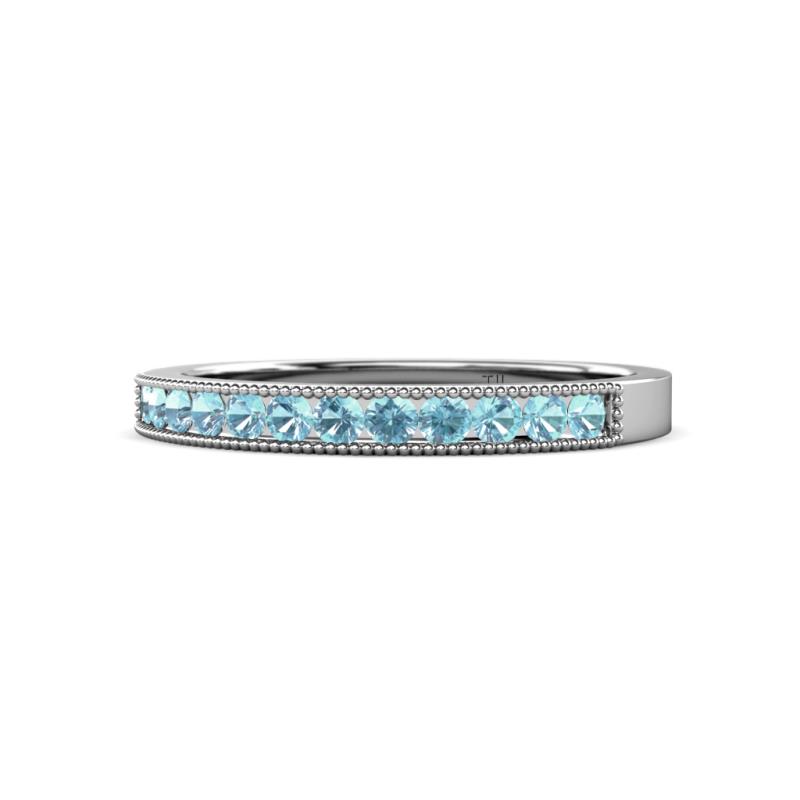 Ronia Aquamarine 12 Stone Wedding Band 