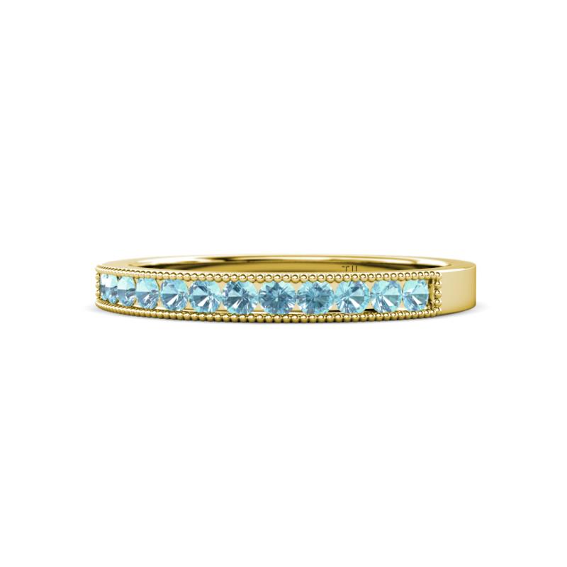 Ronia Aquamarine 12 Stone Wedding Band 