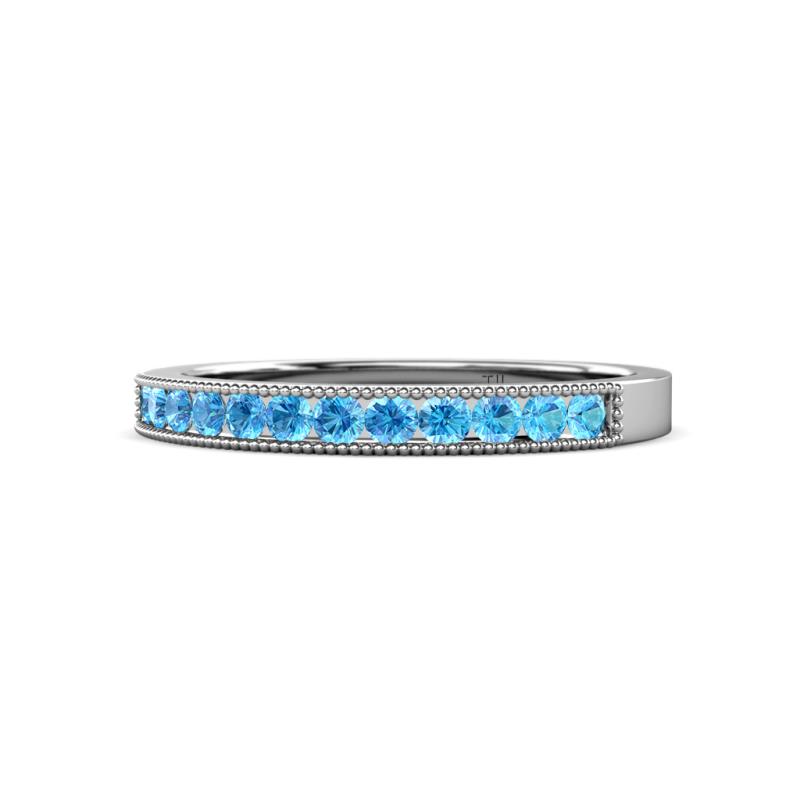Ronia Blue Topaz 12 Stone Wedding Band 