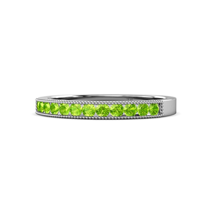 Ronia Peridot 12 Stone Wedding Band 