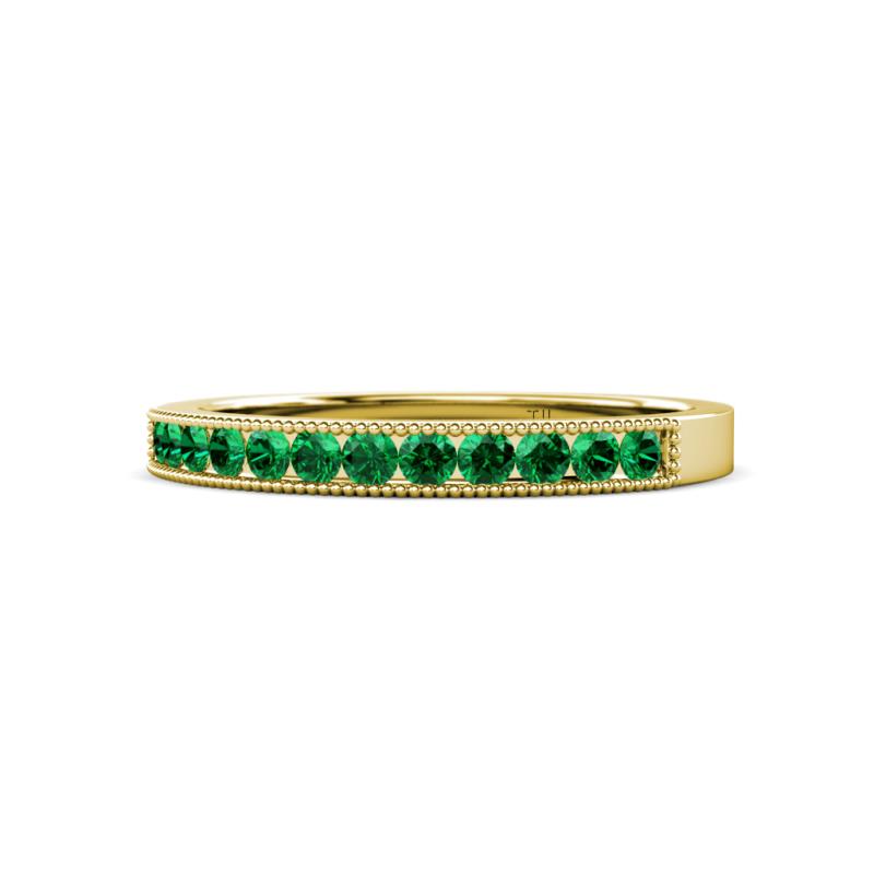 Ronia Emerald 12 Stone Wedding Band 