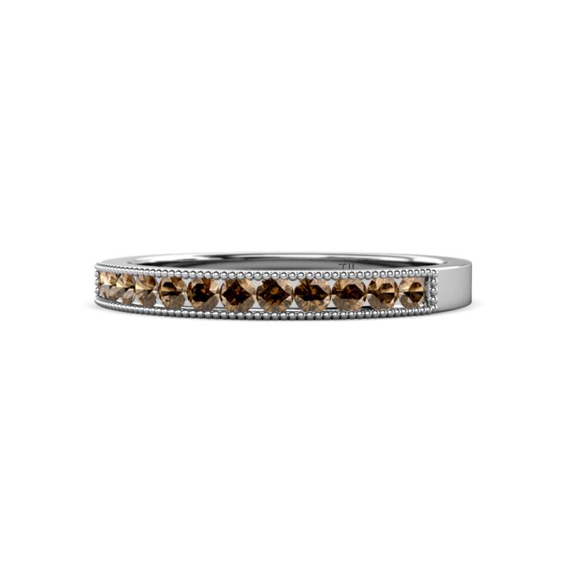 Ronia Smoky Quartz 12 Stone Wedding Band 