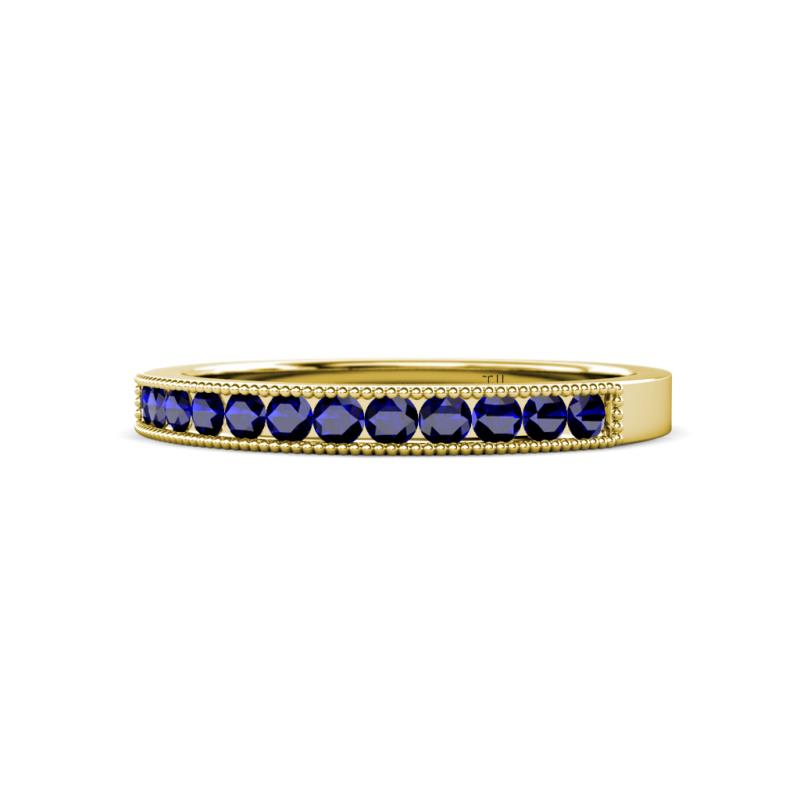 Ronia Blue Sapphire 12 Stone Wedding Band 