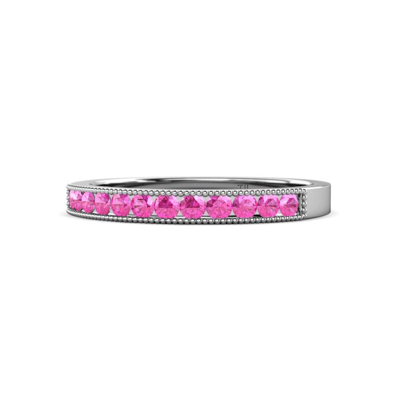 Ronia Pink Sapphire 12 Stone Wedding Band 