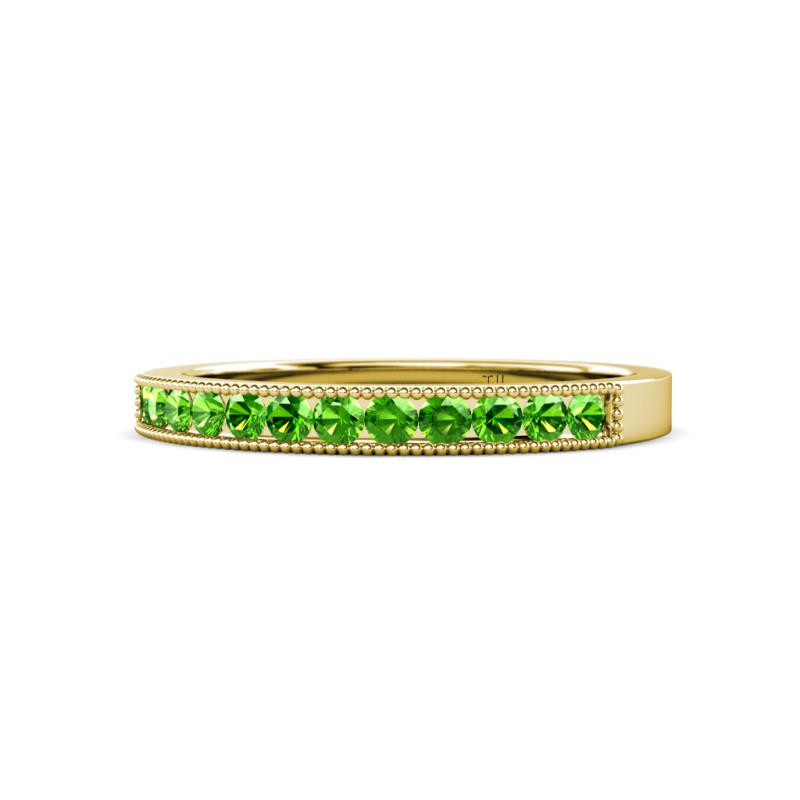 Ronia Green Garnet 12 Stone Wedding Band 