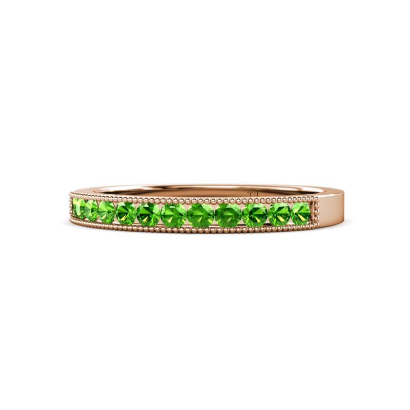 Ronia Green Garnet 12 Stone Wedding Band 