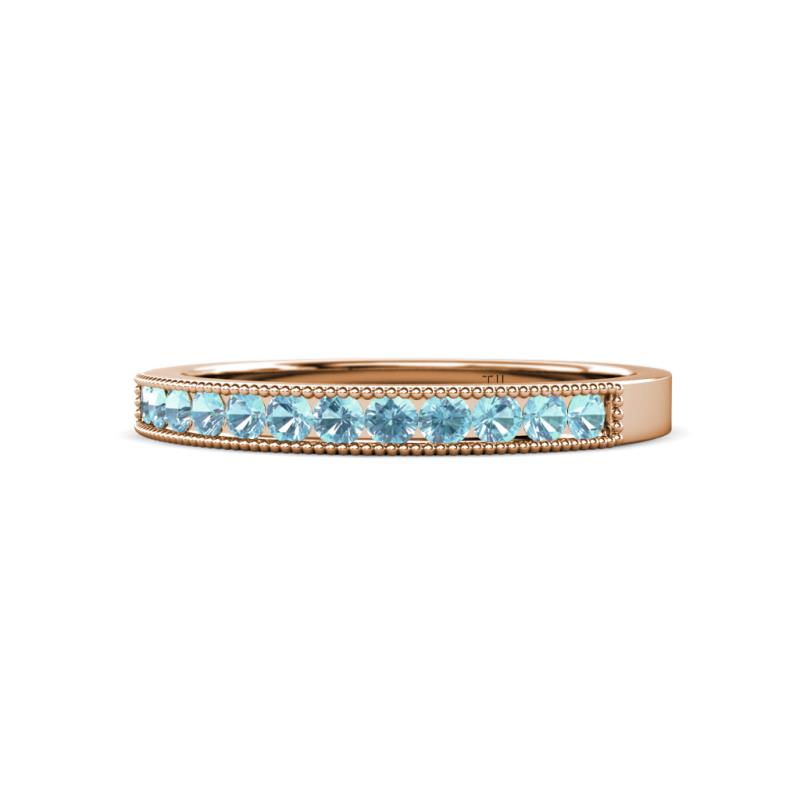Ronia Aquamarine 12 Stone Wedding Band 