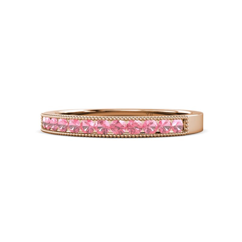 Ronia Pink Tourmaline 12 Stone Wedding Band 