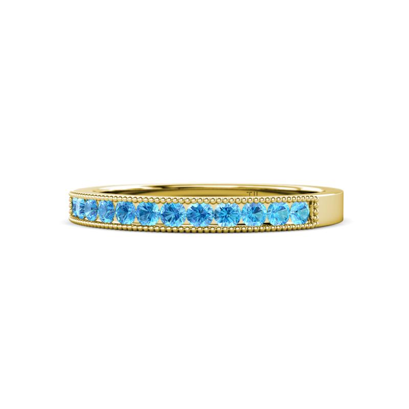 Ronia Blue Topaz 12 Stone Wedding Band 