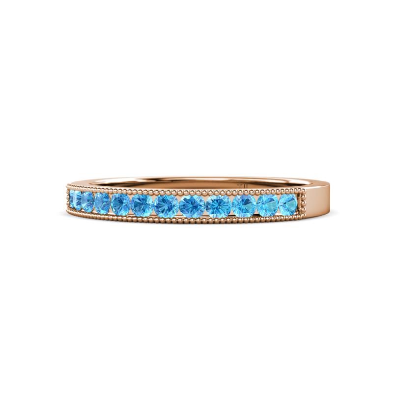 Ronia Blue Topaz 12 Stone Wedding Band 