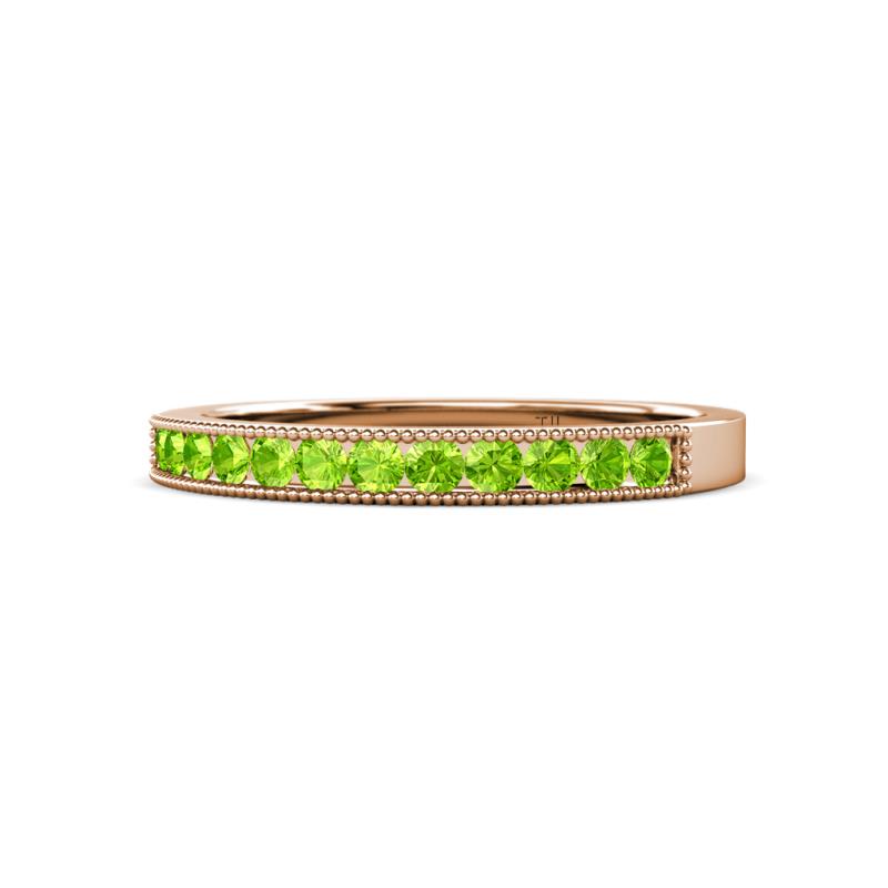 Ronia Peridot 12 Stone Wedding Band 