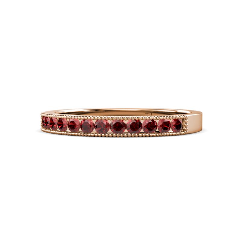 Ronia Red Garnet 12 Stone Wedding Band 