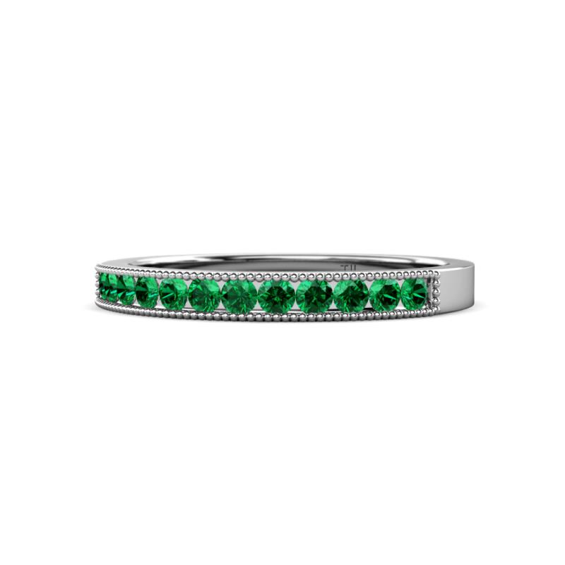Ronia Emerald 12 Stone Wedding Band 