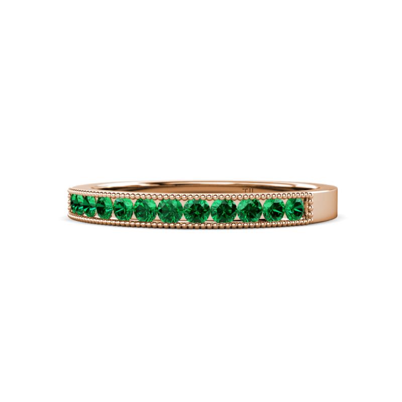 Ronia Emerald 12 Stone Wedding Band 