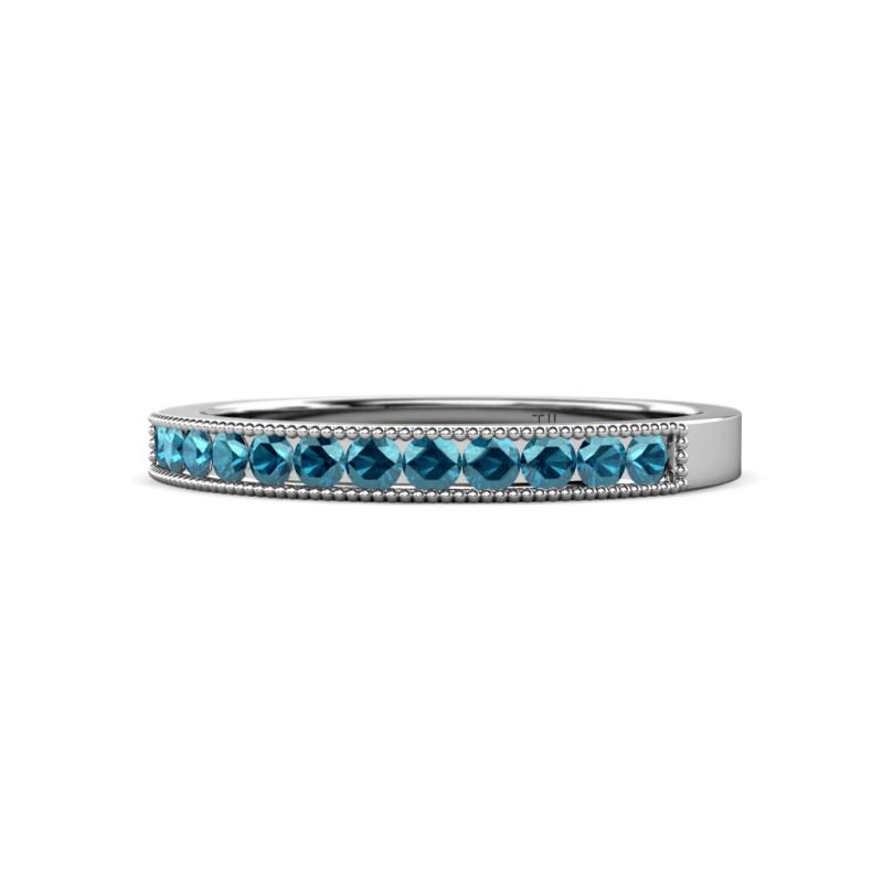 Ronia Blue Diamond 12 Stone Wedding Band 