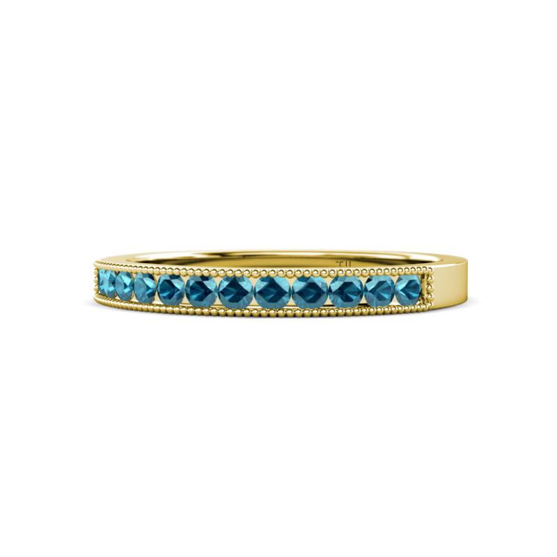 Ronia Blue Diamond 12 Stone Wedding Band 