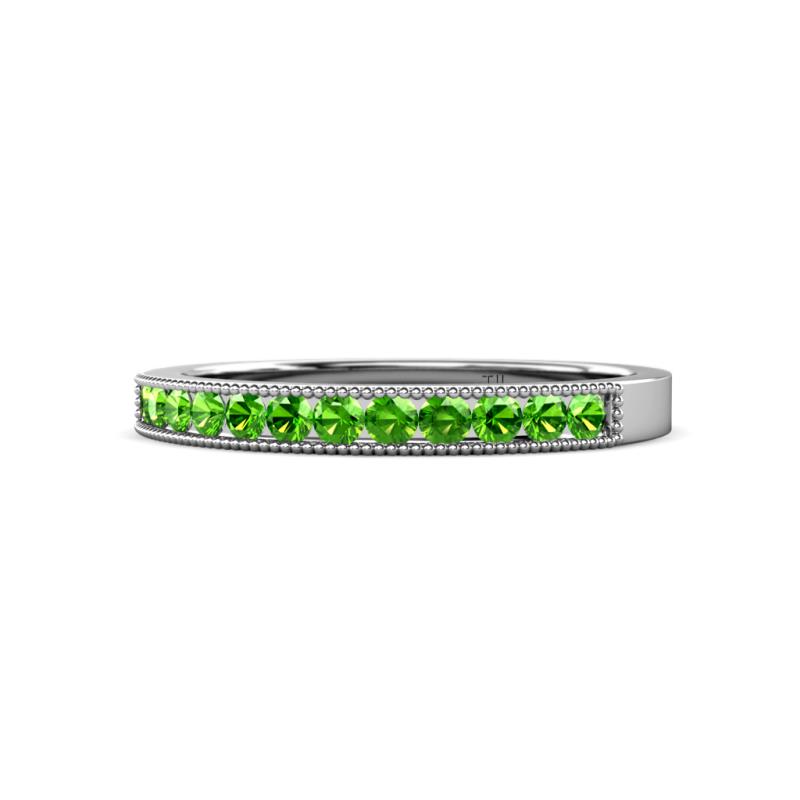 Ronia Green Garnet 12 Stone Wedding Band 