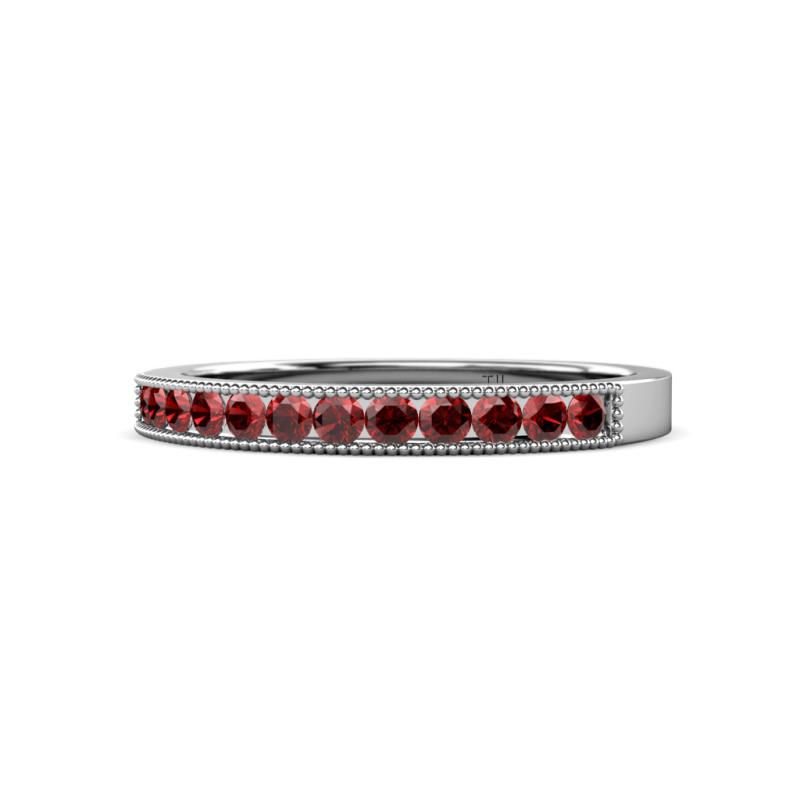 Ronia Red Garnet 12 Stone Wedding Band 