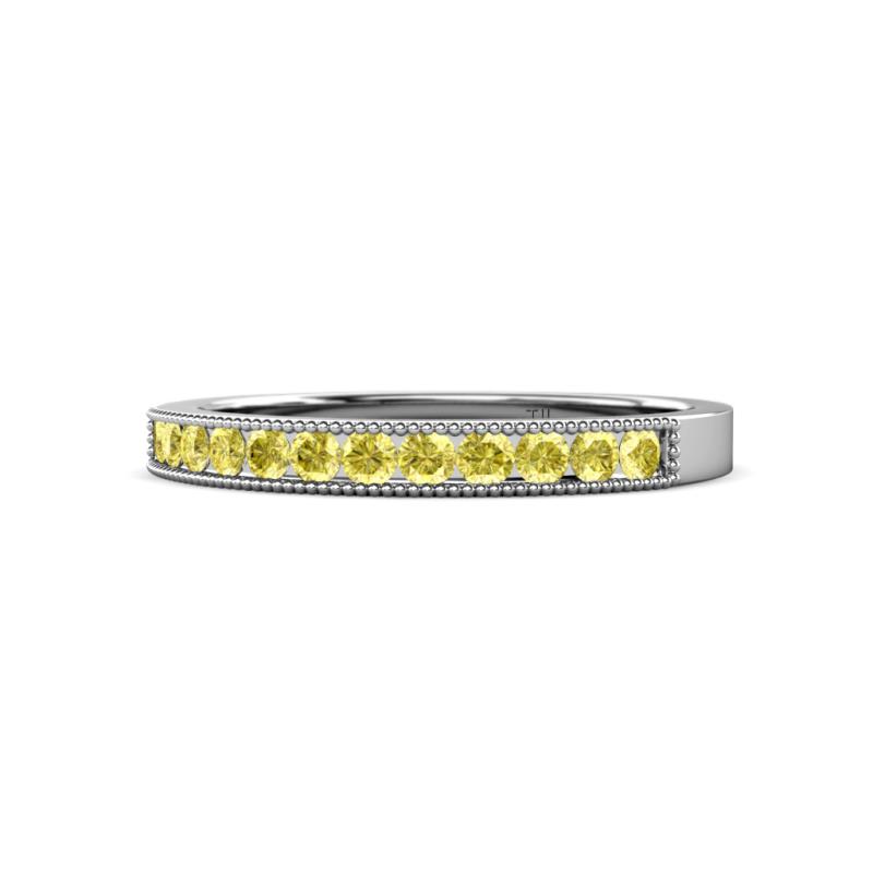 Ronia Yellow Sapphire 12 Stone Wedding Band 