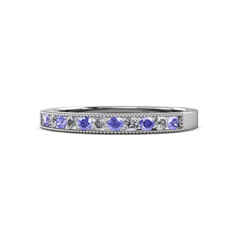 Ronia Tanzanite and Diamond 12 Stone Wedding Band 