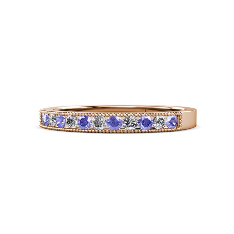Ronia Tanzanite and Diamond 12 Stone Wedding Band 