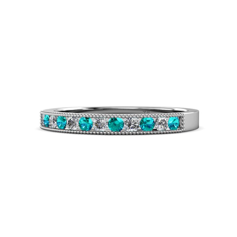 Ronia London Blue Topaz and Diamond 12 Stone Wedding Band 