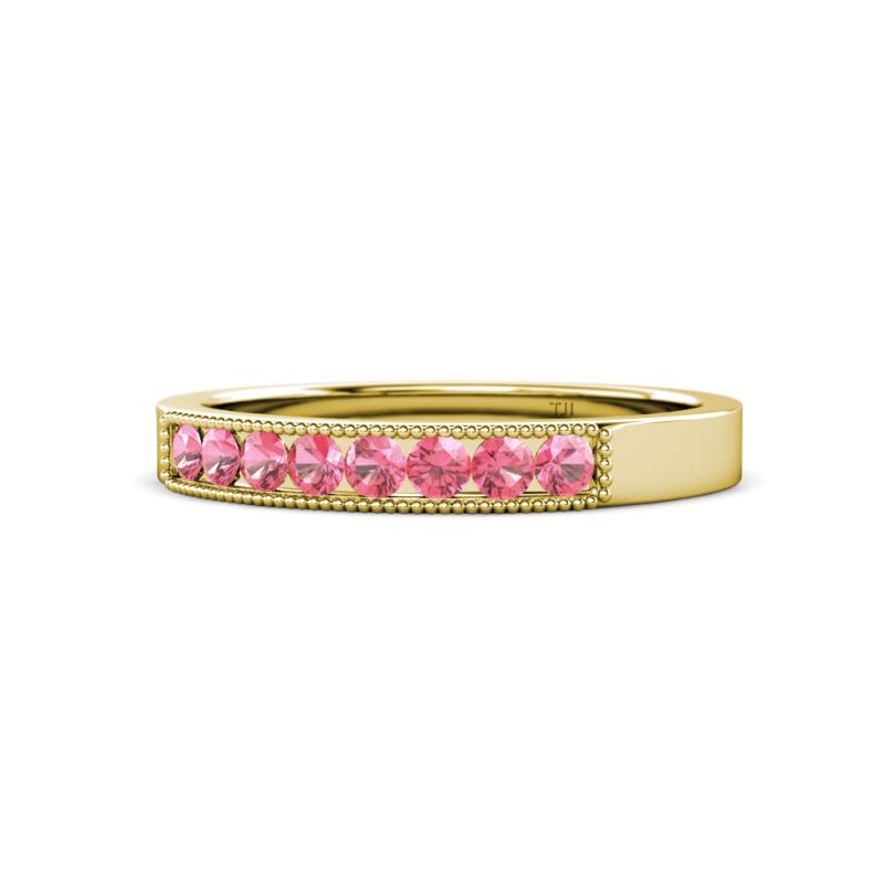 Gania 2.40 mm Pink Tourmaline 8 Stone Wedding Band 