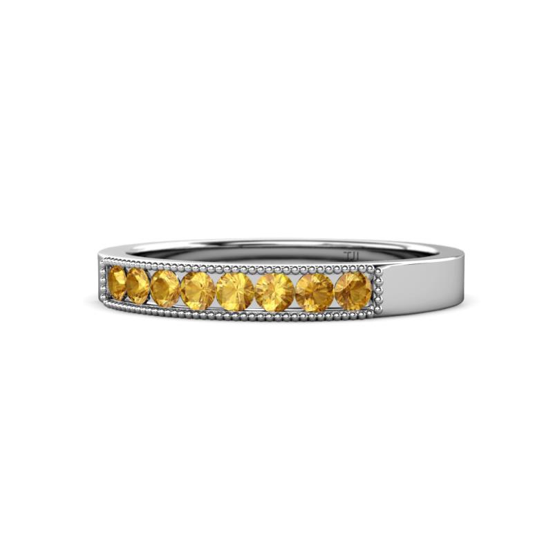 Gania 2.40 mm Citrine 8 Stone Wedding Band 