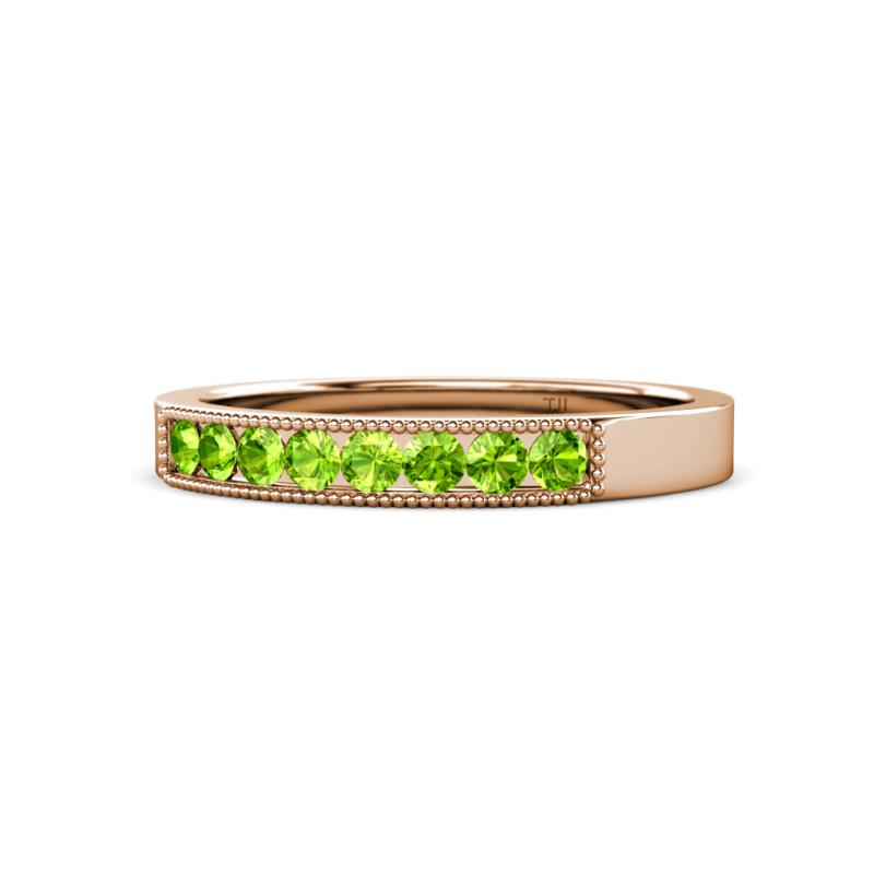 Gania 2.40 mm Peridot 8 Stone Wedding Band 