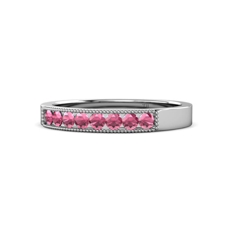 Gania 2.40 mm Rhodolite Garnet 8 Stone Wedding Band 