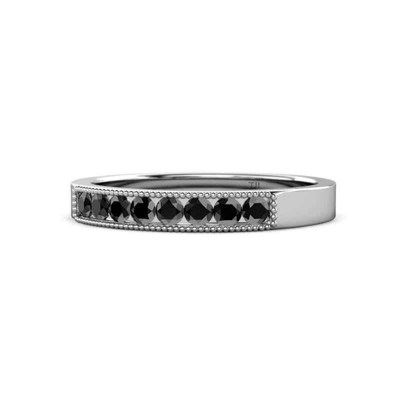 Gania 2.40 mm Black Diamond 8 Stone Wedding Band 