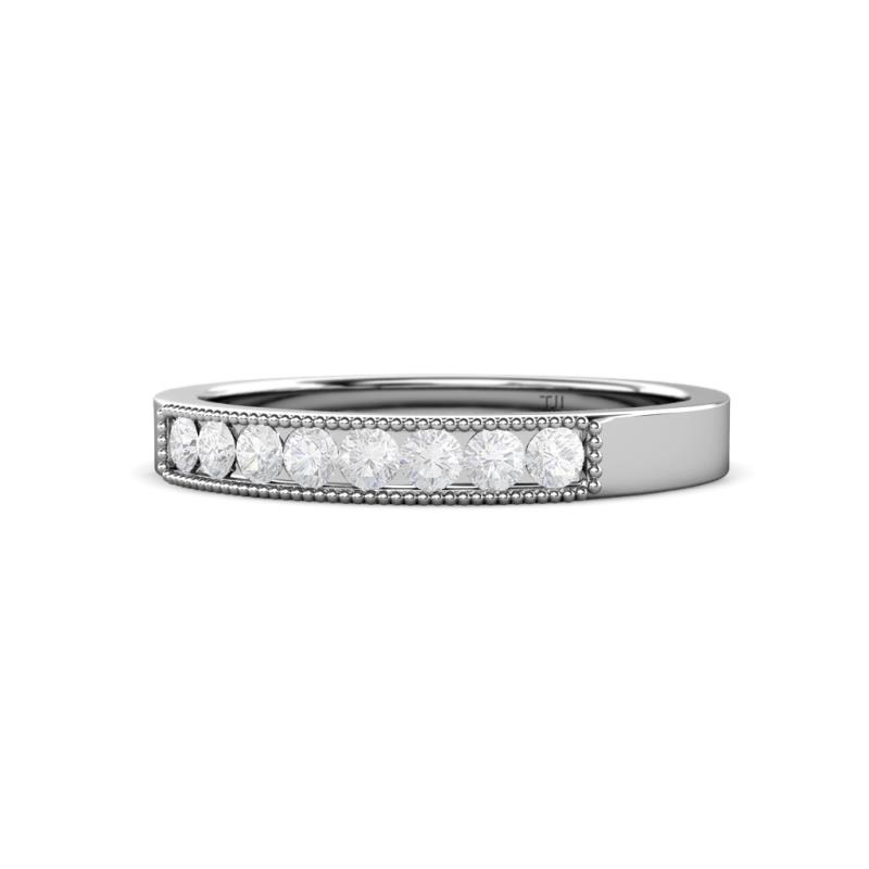 Gania 2.40 mm White Sapphire 8 Stone Wedding Band 