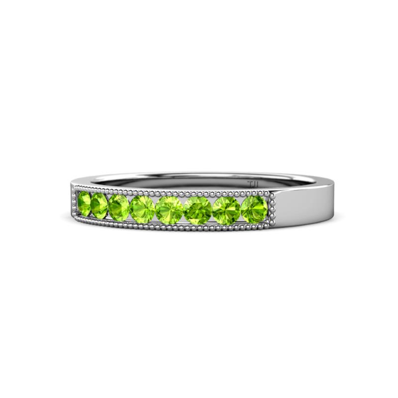 Gania 2.40 mm Peridot 8 Stone Wedding Band 