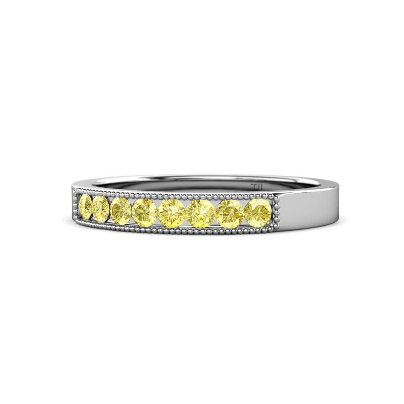 Gania 2.40 mm Yellow Sapphire 8 Stone Wedding Band 