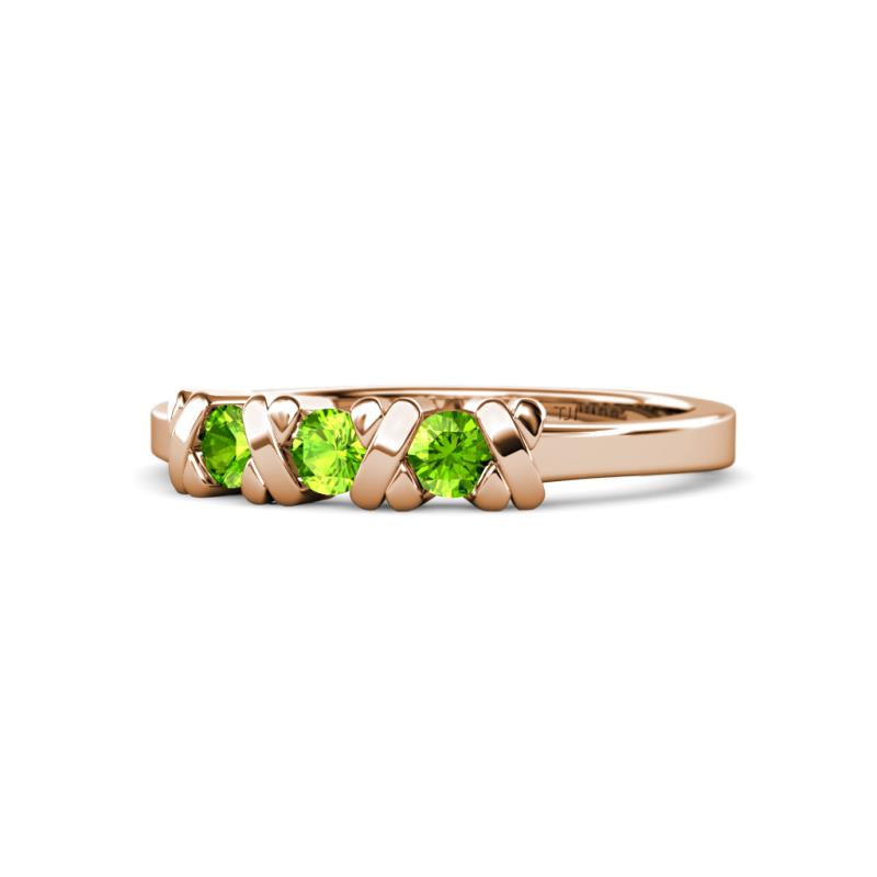 Fiona Peridot XOXO Three Stone Engagement Ring 