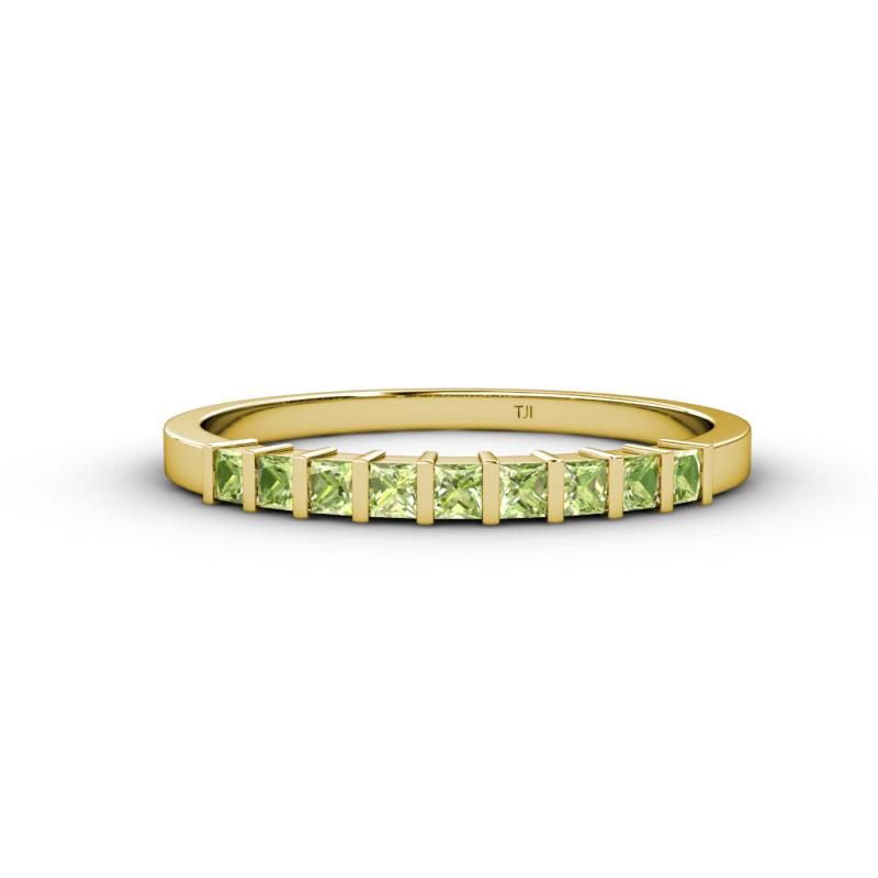 Neria 2.50 mm Peridot 9 Stone Wedding Band 