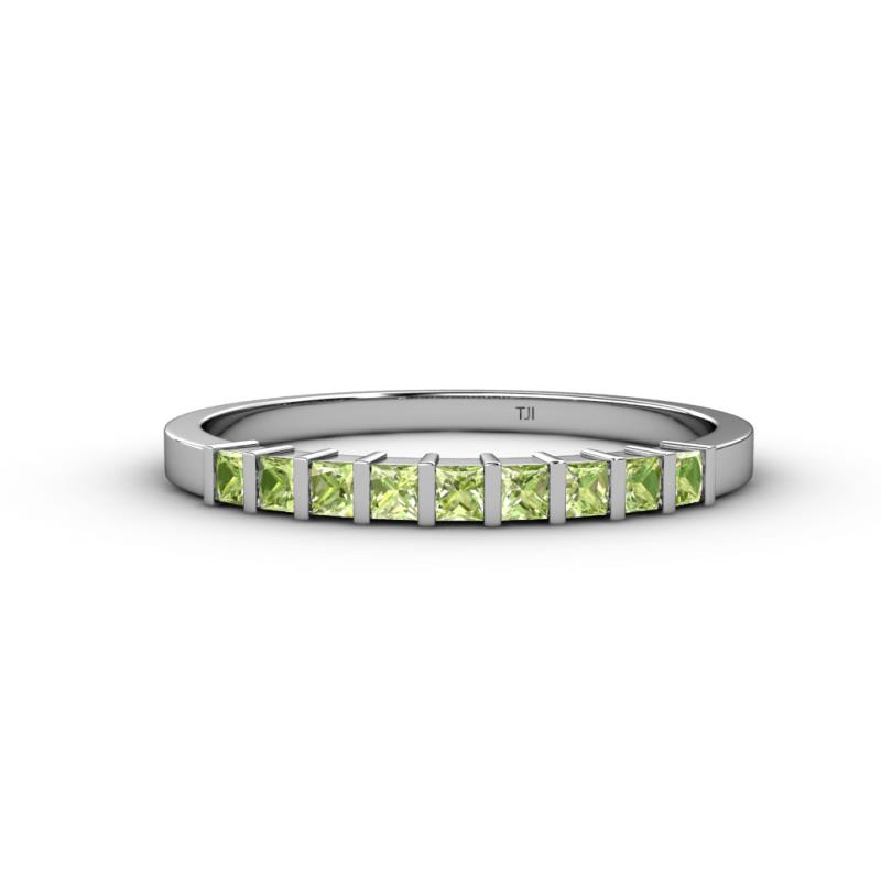Neria 2.50 mm Peridot 9 Stone Wedding Band 