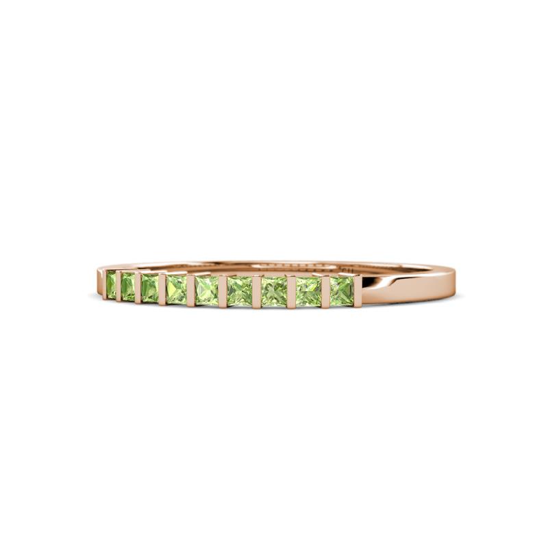 Neria 2.00 mm Peridot 9 Stone Wedding Band 