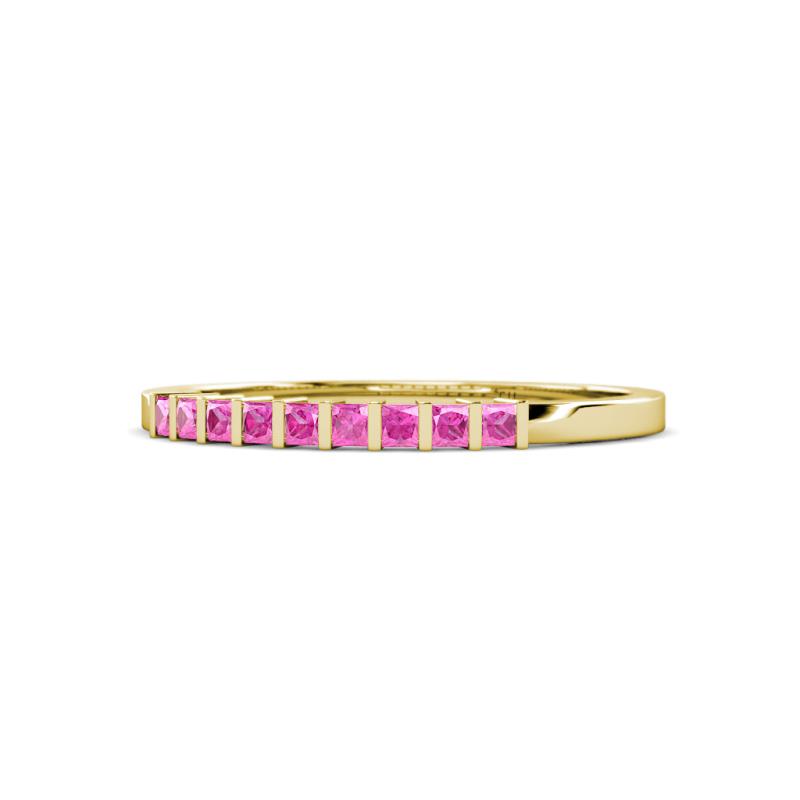 Neria 2.00 mm Pink Sapphire 9 Stone Wedding Band 
