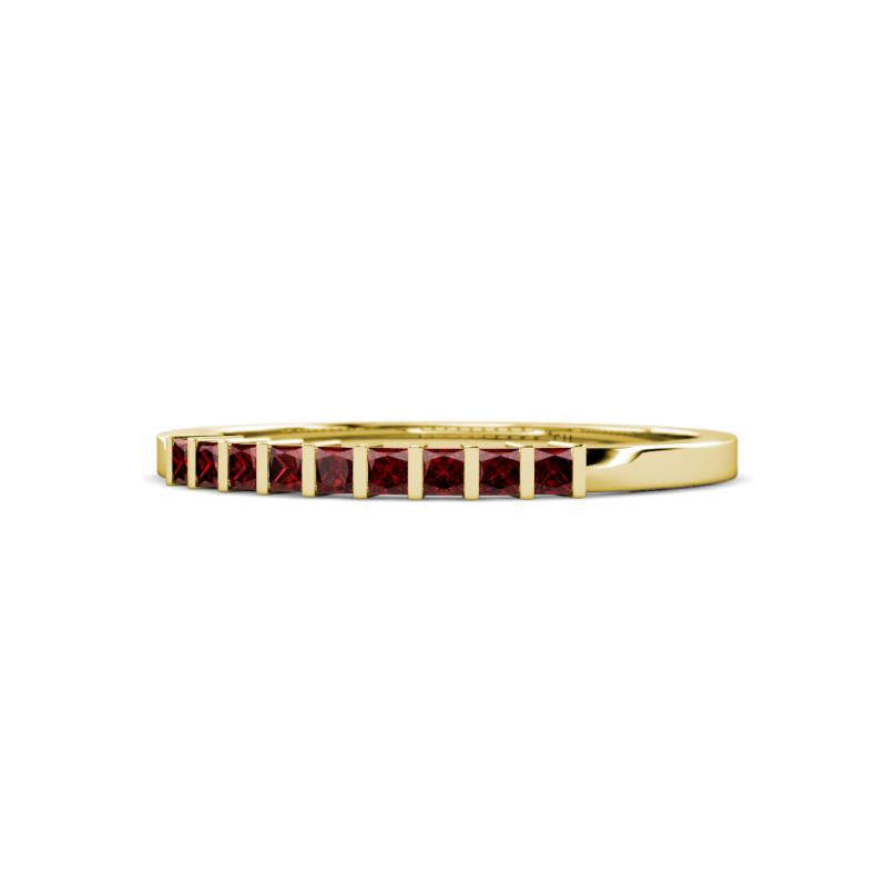 Neria 2.00 mm Red Garnet 9 Stone Wedding Band 