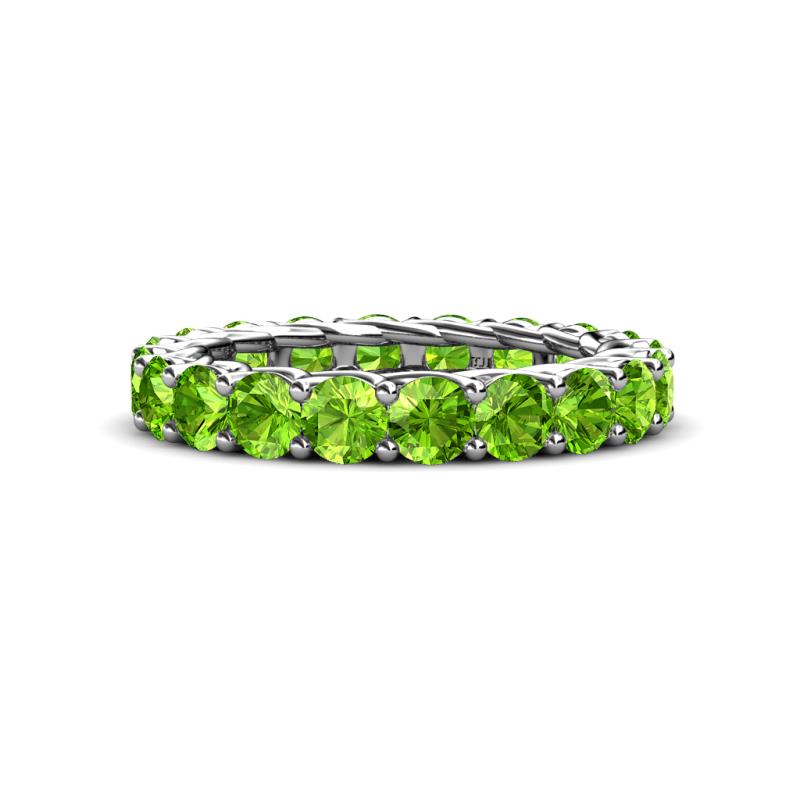 Lucida 4.20 mm Round Peridot U Prong Eternity Band 