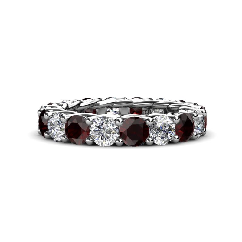 Lucida 4.20 mm Red Garnet and Diamond Eternity Band 