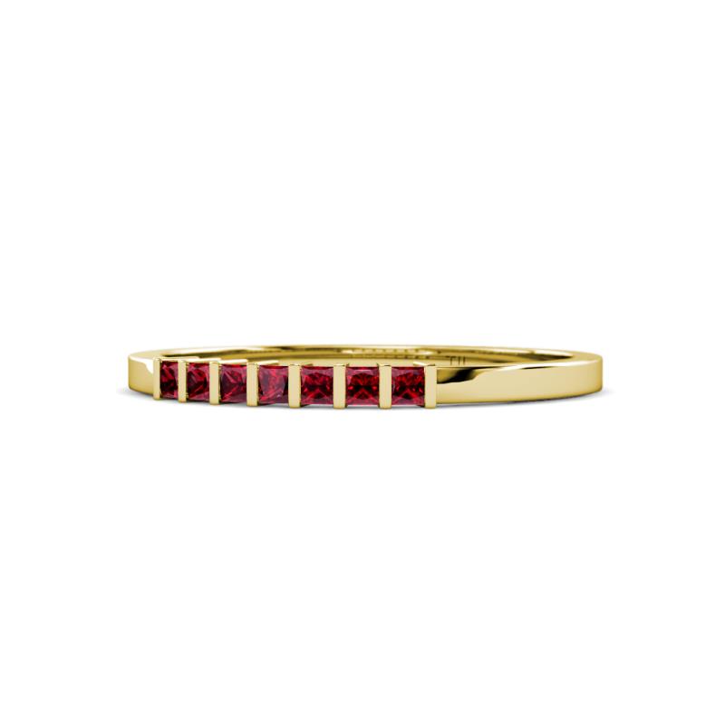 Abila 0.39 ctw (2.00 mm) Princess Cut Ruby 7 Stone Wedding Band 